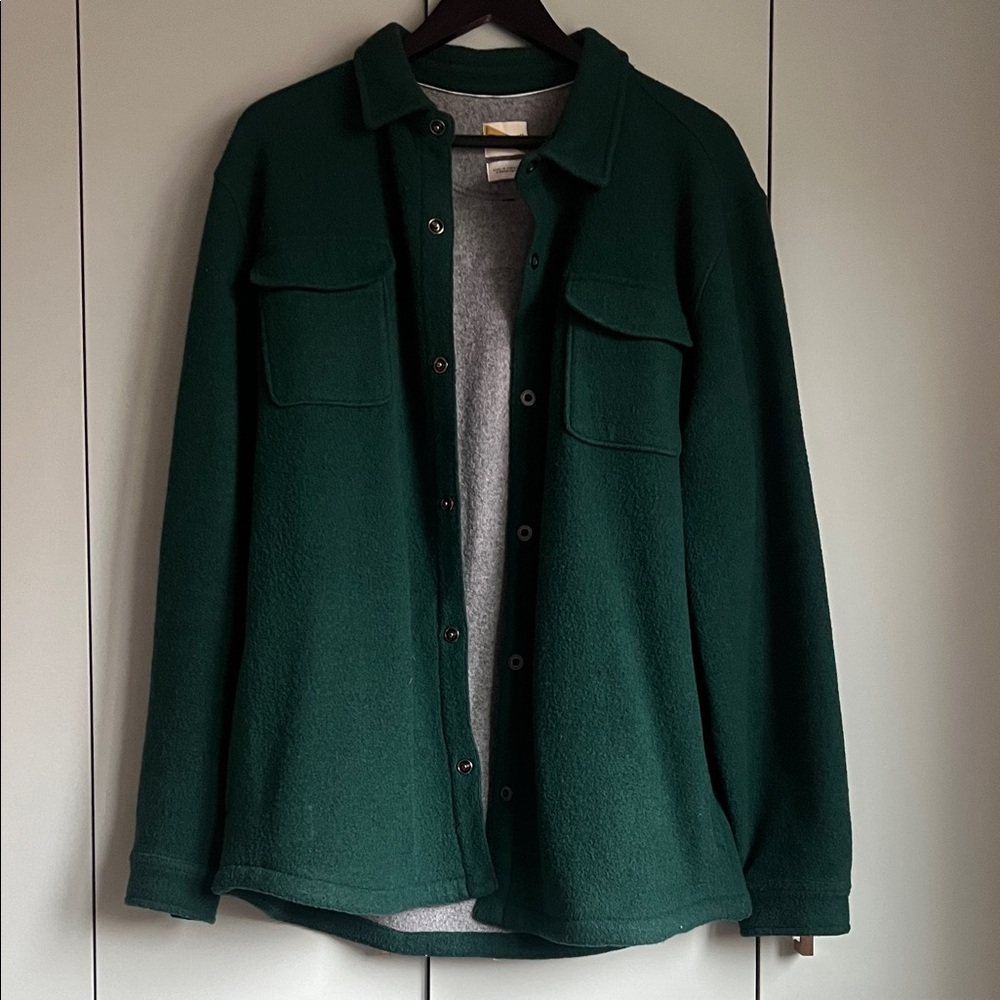 Tracksmith Dark Green Men's Overshirt Jacket Size Large